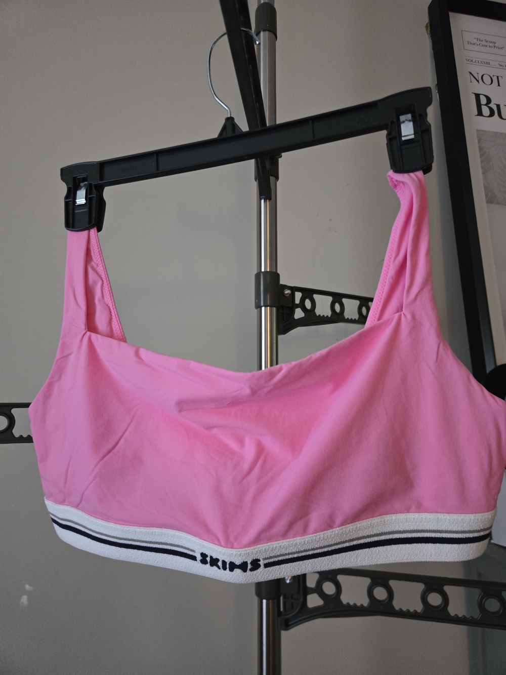SKIMS Pink Crop Bralette with Branded Elastic Band